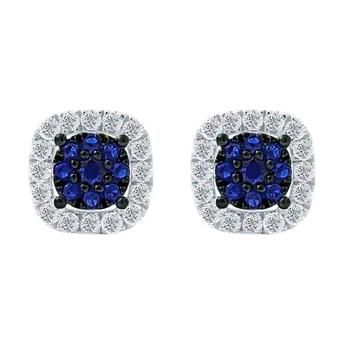 Squre Blue Diamond Stud Earring ER21032A